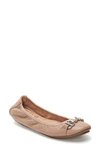 Me Too Olympia Skimmer Flat In Driftwood/ Brown Leather
