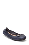 Me Too Olympia Skimmer Flat In Navy/ Navy Leather