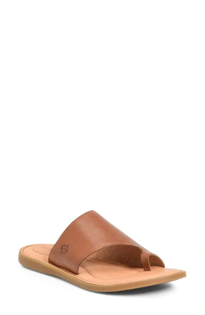 Born Inti Slide Sandal In Brown Leather