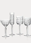 Ralph Lauren Hudson Plaid White Wine Glass In Clear