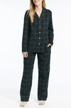 L.l.bean Scotch Plaid Flannel Pajamas In Black Watch Plaid