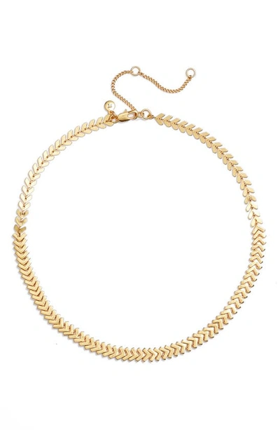 Madewell Arrowstack Chevron Chain Necklace In Vintage Gold