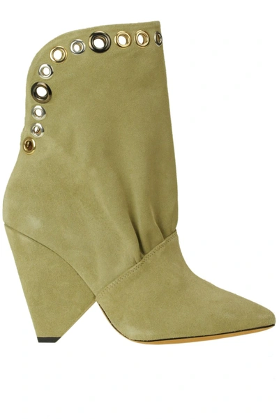 Iro Sudeka Studded Suede Ankle Boots In Green