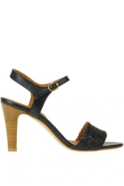 Anthology Paris Woven Leather Sandals In Black