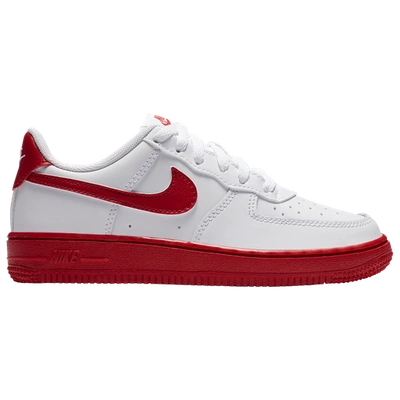 Nike Kids' Air Force 1 Low In White/university Red/white