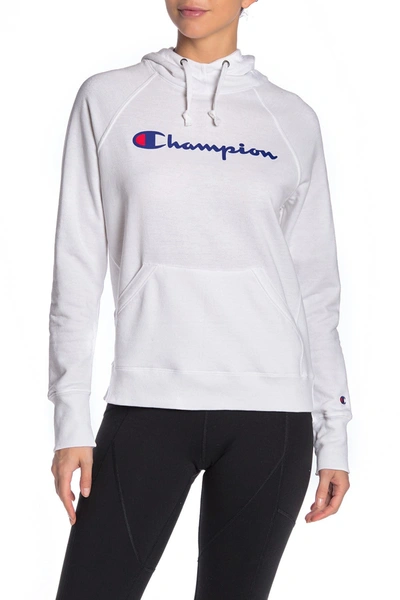 Champion Powerblend Graphic Hoodie In White