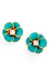 Kate Spade Shine On Flower Stud Earrings In Blue