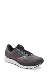 Saucony Ride 13 Running Shoe In Charcoal/ Black