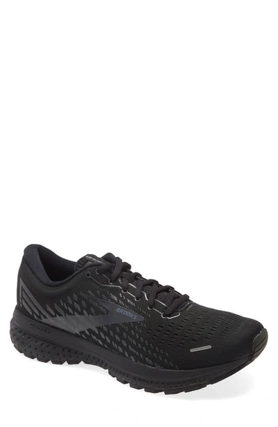 Brooks Men's Ghost 14 Running Sneakers From Finish Line In Black/ Black