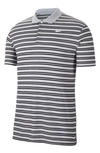 Nike Dry Victory Stripe Golf Polo Shirt In Sky Grey/ Obsidian/ White