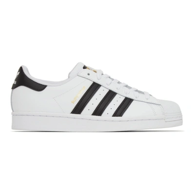 Adidas Originals Men's Superstar Leather Sneakers In White/black/white
