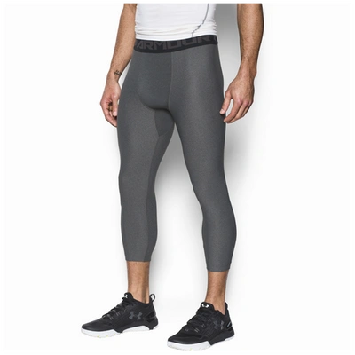 Under Armour Hg Armour 2.0 Compression Tights In Carbon Heather/black