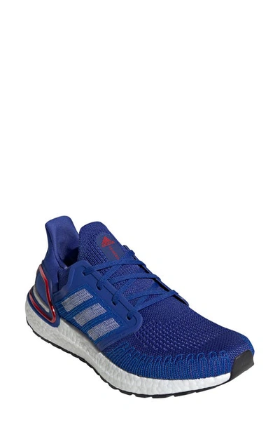 Adidas Originals Ultraboost 20 Running Shoe In Royal Blue/ White/ Scarlet