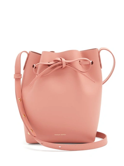 Mansur Gavriel Mini Mini Calf Leather Bucket Bag In Pink