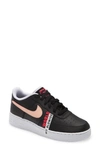 Nike Kids' Air Force 1 Lv8 Platform Sneaker In Black/crimson Tint/flash Crimson