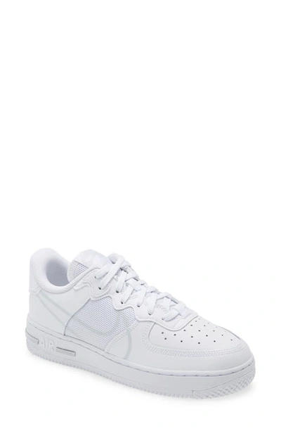 Nike Kids' Air Force 1 React Sneaker In White/pure Platinum