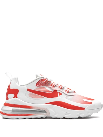 Nike Air Max 270 React Se Sneakers In White/track Red/barely Rose