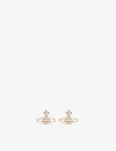 Vivienne Westwood Jewellery Mayfair Orb Rose Gold-toned Brass Stud Earrings In Pink Gold