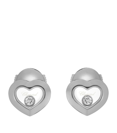 Chopard Happy Diamonds 18ct White-gold And 0.10ct Diamond Earrings In White Gold