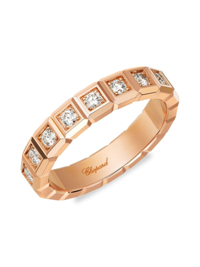 Chopard Womens Fairmined Rose Gold Ice Cube Pure 18ct Rose-gold And Diamond Ring 53mm