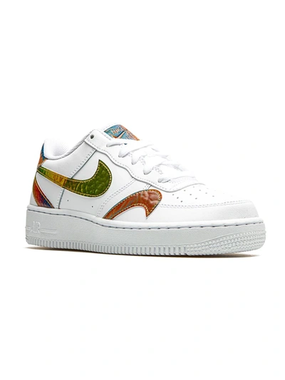 Nike Kids' Air Force 1 Lv8 Leather Mid-top Trainers In White Multi Colour White