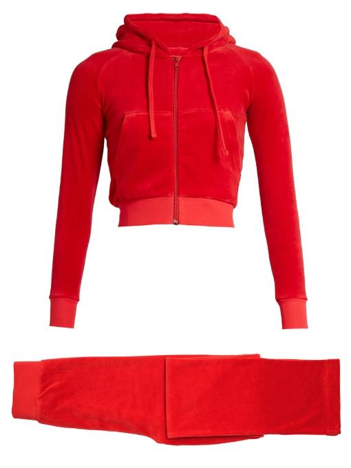 Vetements X Juicy Couture Cotton-blend Velour Tracksuit In Red | ModeSens