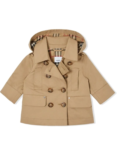 Burberry Babies' Kids Cotton Twill Trench Coat (6-24 Months) In Brown