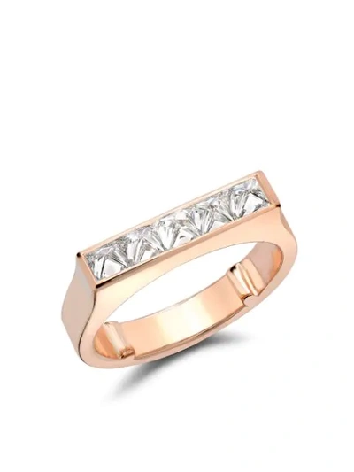 Pragnell 18kt Rose Gold Rockchic Flat-topped Diamond Ring In Pink