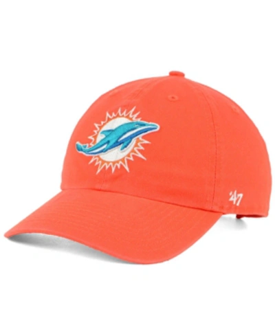 47 Brand Miami Dolphins Clean Up Cap In Orange