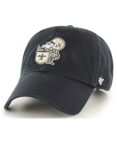47 Brand Men's Charcoal New Orleans Saints Clean Up Legacy Adjustable Hat