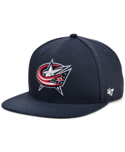 47 Brand Columbus Blue Jackets No Shot Snapback Cap In Navy