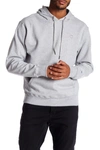 Champion Power Blend Fleece Pullover Hoodie In Grey/white