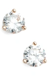 Nordstrom 1ct Tw Cubic Zirconia Earrings In Rose Gold