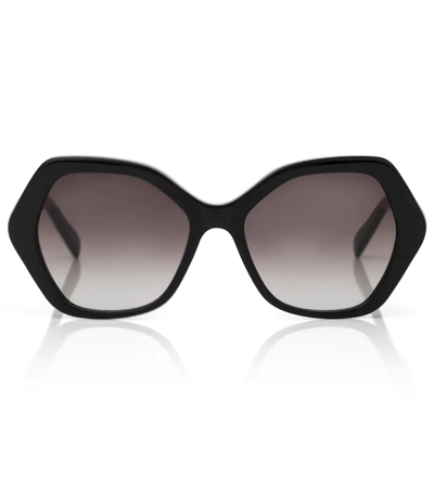 Celine 56mm Gradient Geometric Sunglasses In Black