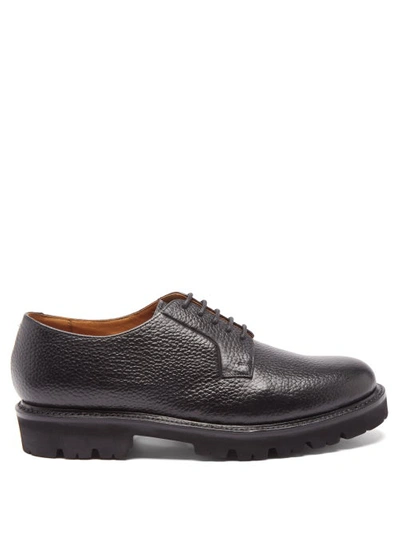 Grenson Curt Full-grain Leather Derby Shoes In Black