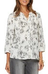 Nydj High/low Crepe Blouse In Bell Gardens