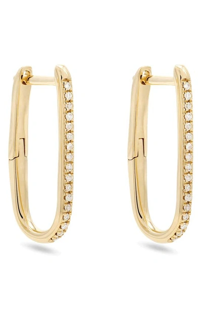 Stone And Strand Women's 10k Yellow Gold & Diamond Oval Hoop Earrings