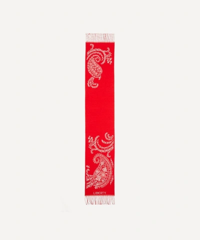 Liberty Persia 33 X 190cm Wool Scarf In Red