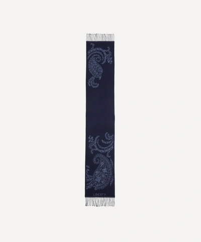 Liberty Persia 33 X 190cm Wool Scarf In Blue