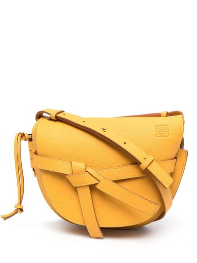 Loewe Small Gate Leather Cross-body Bag In Yellow Mango