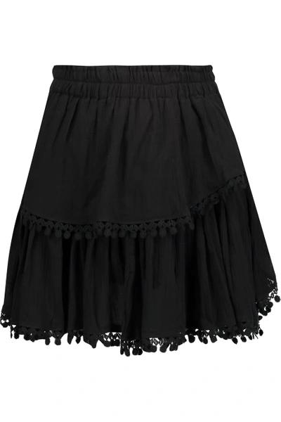 Loveshackfancy Embroidered Pleated Cotton-gauze Mini Skirt | ModeSens