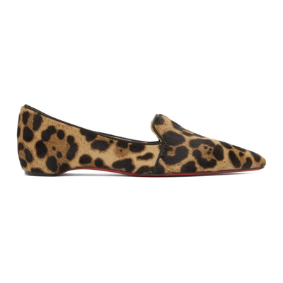 Christian Louboutin Kashasha Leopard-print Calf Hair Loafers In Brown