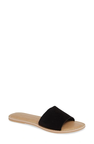 Beach By Matisse Coconuts By Matisse Cabana Slide Sandal In Black Suede