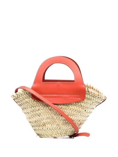 Hereu Mini Cabas Handwoven Straw Basket Bag In Neutrals