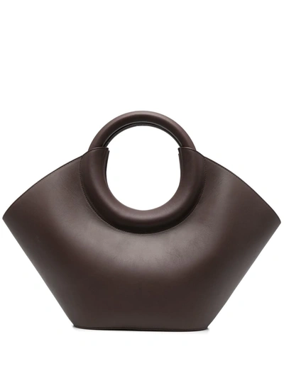 Hereu Cabassa Leather Top Handle Bag & Pouch In Brown