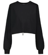 The Frankie Shop Cotton Jersey Sweatshirt W/shoulder Pads In Black