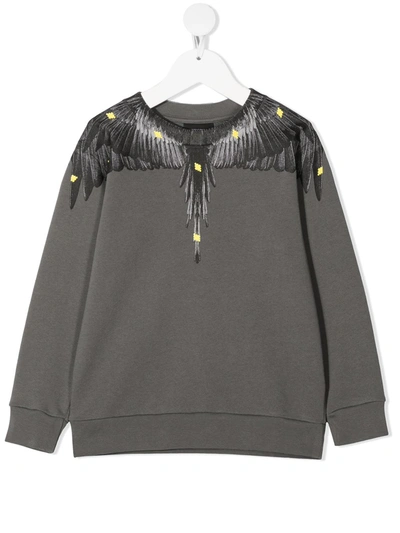 Marcelo Burlon County Of Milan Kids' Grey Sweatshirt For Boy With Iconic Wings In Grey