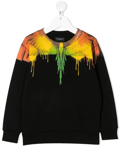 Marcelo Burlon County Of Milan Marcelo Burlon Country Of Milan Kids Wings Printed Sweatshirt In Black