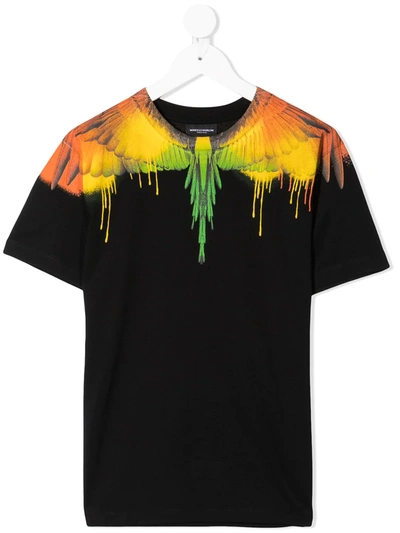 Marcelo Burlon County Of Milan Teen Graphic-print Short-sleeved T-shirt In Black