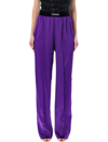 Tom Ford Logo Silk Satin Pajama Pants In Pink & Purple